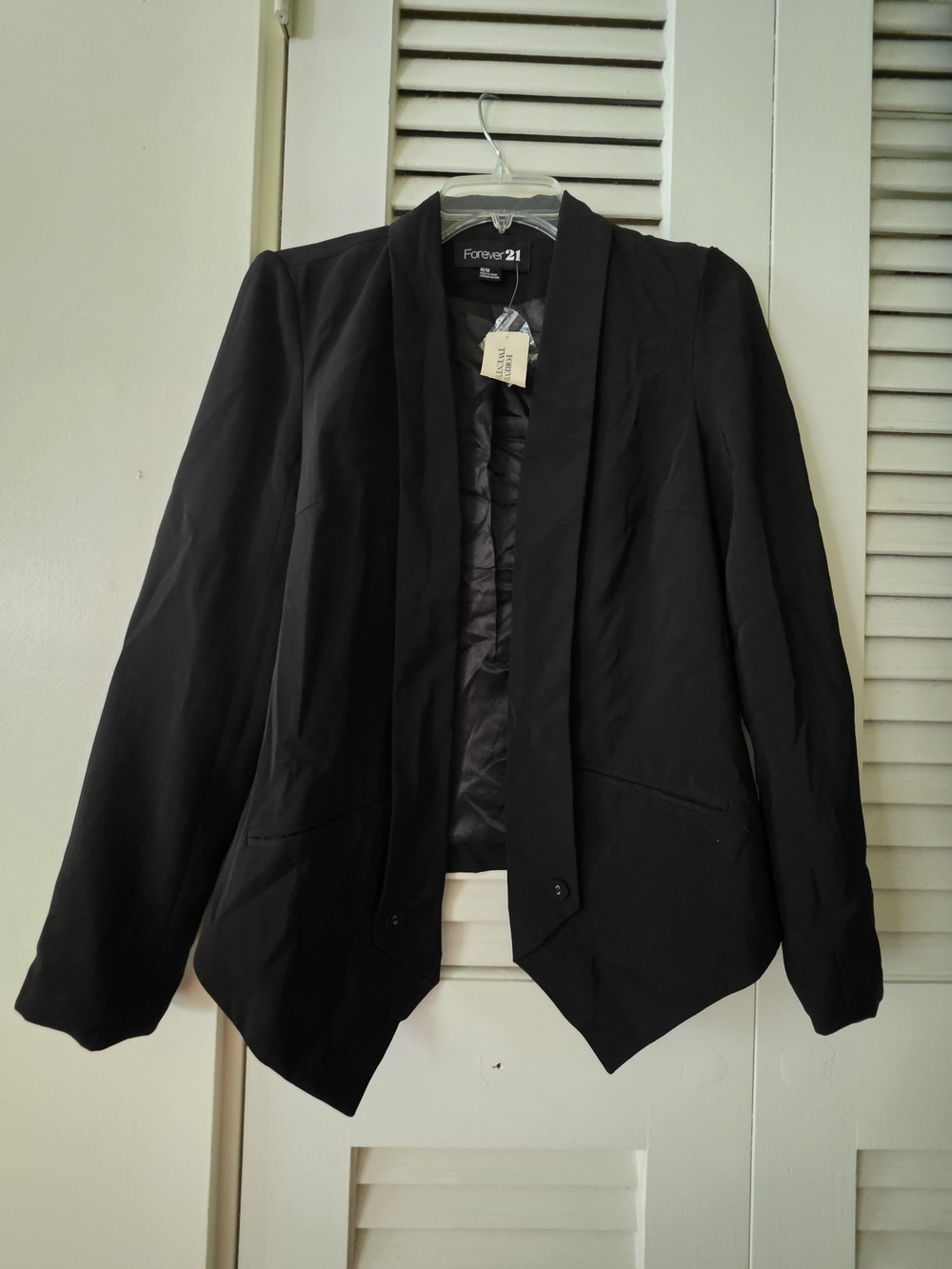 Forever 21 Black Women's Tailored Open-Front Blazer